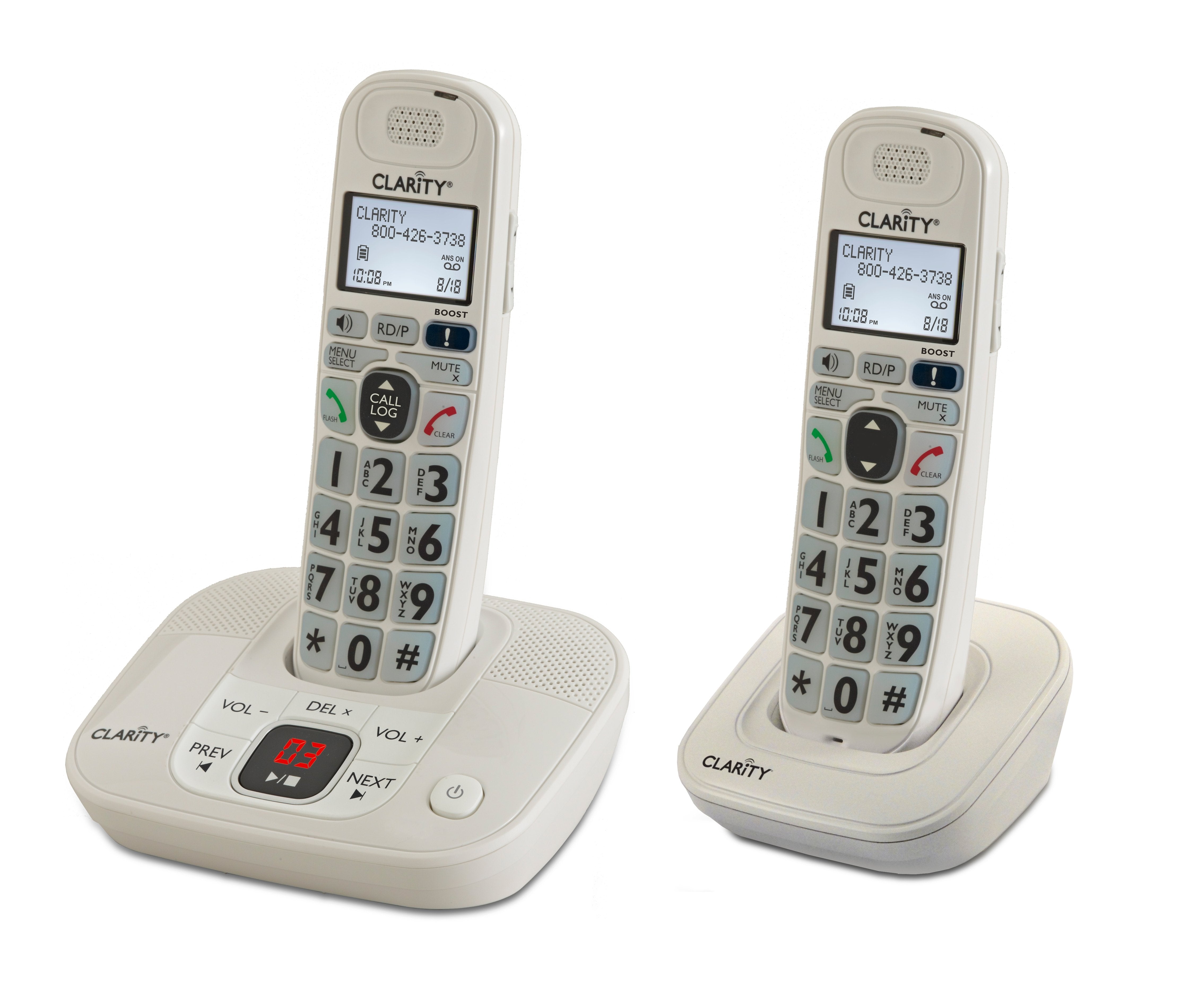 Clarity D714 Duo Amplified Cordless Telephones With Answering Machine